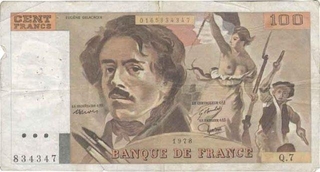 One Hundred Francs Bank Note of France of 1978.