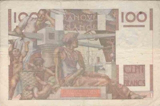 Hundred Cent Francs Bank Note of France of 1953.