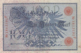 Hundred  Mark Bank Note of Germany of 1908.