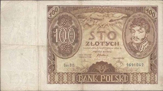 One Hundred Zlotych Bank Note of Poland of 1934.