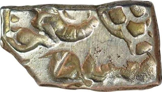 Punch marked Silver Karshapana Coin of Maurya Dynasty.