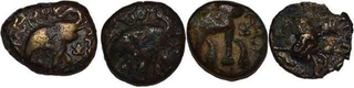 Copper Coins of Satkarni I of Satavahana Dynasty.