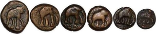 Copper Coins of Satakarni I of Paithan Region  of Satavahana Dynasty.