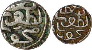 Silver Half Tanka and Quarter Tanka  Coin of Nasir ud Din Mahmud III of Gujarat Sultanate.