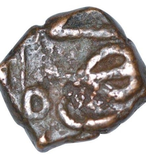 Copper Half Falus Coin of Shah Jahan of Ujjain Mint.