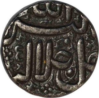 Silver Rupee Coin of Akbar of Month Khurdad of Ahmadabad Mint.