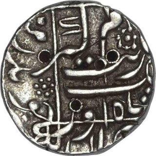 Silver One Rupee Coin  of Aurangzeb Alamgir of Junagadh mint.