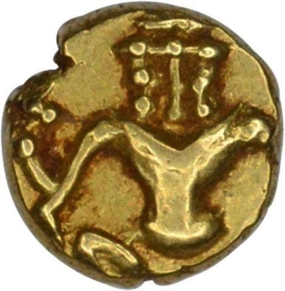 Gold Fanam Coin  of Kanthirava Narasaraja I of Mysore State.