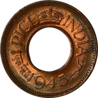 Bronze One Pice Coin of King George VI of Calcutta Mint of 1945.