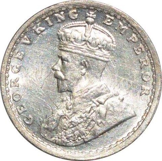 Silver Two Annas Coin of King George V of Calcutta Mint of 1912.