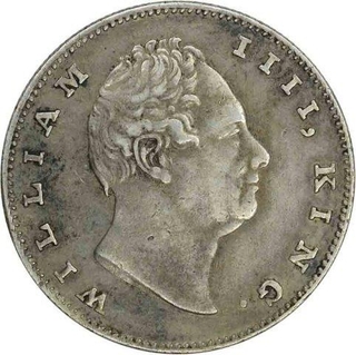 Silver One Rupee Coin of King William IIII of Bombay Mint of 1835.