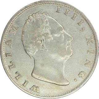 Silver One Rupee Coin  of King William IIII of Calcutta Mint of 1835.