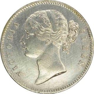 Silver One  Rupee Coin of Victoria Queen of Calcutta Mint of 1840.