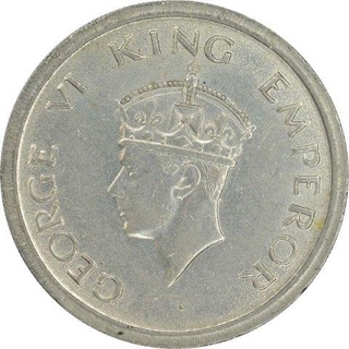 Cupro Nickel Rupee Coin  of King George VI of Bombay Mint of 1947.