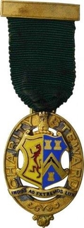 Copper Medal of Charity Steward With Green Ribbon and Pin.