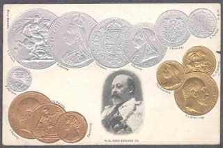 Coin Post Card of His Majesty King Edward VII of United Kingdom.