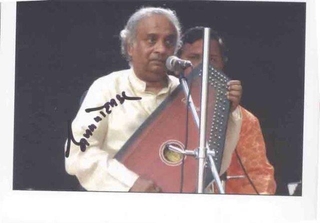 Autograph of Ajay Pohankar of Indian classical vocalist.