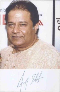 Autograph of Anoop Jalota of  Indian singer and musician.