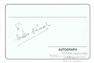 Autograph of Indra Kumar of Actor.