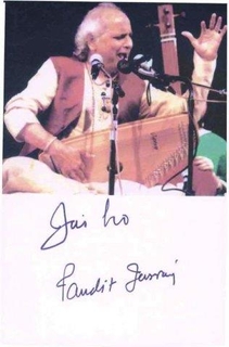 Autograph of Pandit Jasraj  Indian classical vocalist.