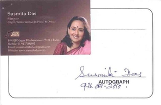 Autograph of Susmita Das.