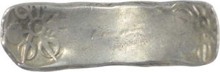 Punch Marked Silver Shatamana  coin of Gandhara Janapada.