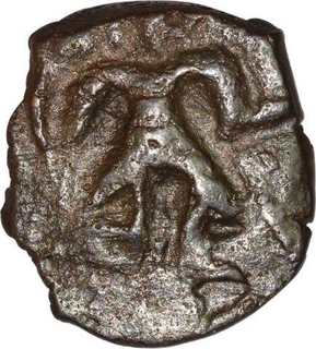 Copper One Fourth Coin of Vasudeva I of Kushan Dynasty.