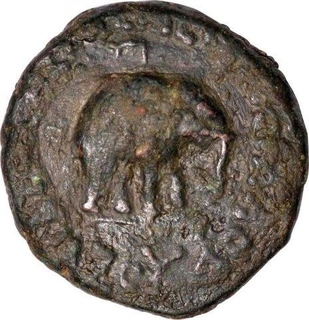 Copper Tetra Drachma Coin of Azes II of Indo Scythians.