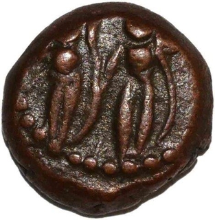 Copper Kasu Coin of Ramayana Series of Thanjavur Nayakas.