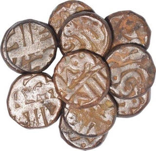 Illahi Months Copper Dam of Akbar of Delhi Mint.