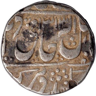 Silver One  Rupee Coin  of Madho Rao of Ujjain Dar ul fath Mint  of Gwalior  State.