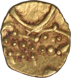 Gold Fanam Coin of Rama Varma V of Travancore State.