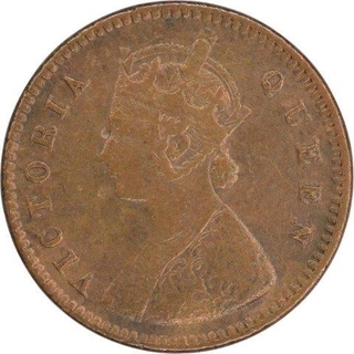 Copper One Twelfth Anna Coin of Victoria Queen of Calcutta Mint of 1876.