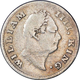 Silver Quarter Rupee Coin of King William IIII of Calcutta Mint of 1835.