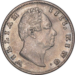 Silver One Rupee Coin  of King William IIII of Bombay Mint of 1835.