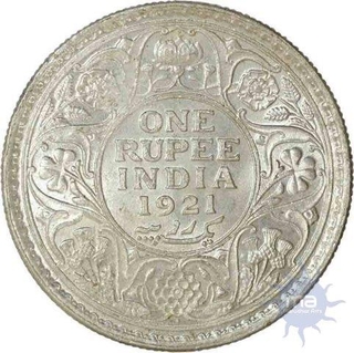 Silver One  Rupee Coin of King George V of Bombay Mint of 1921.