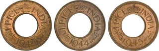 Bronze One Pice Coins of King George VI of Different Mint of different Year.