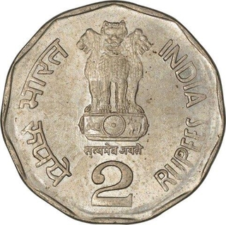 Cupro Nickel Two Rupees Coins of Calcutta Mint of Republic India of the Year 2004.