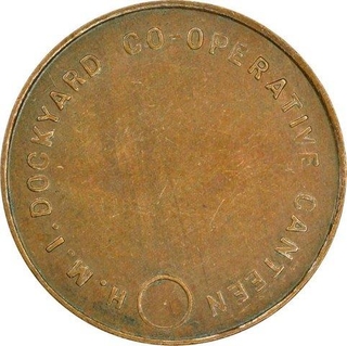 Copper Canteen Token of H M I Dockyard Co operative of Bombay.