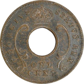 Copper One Cent  Coin of George VI of East Africa.