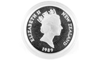 Cupro Nickel One Dollar Coin of Elizabeth II of New Zealand.