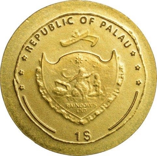 Gold One Dollar Coin of Republic of Palau.