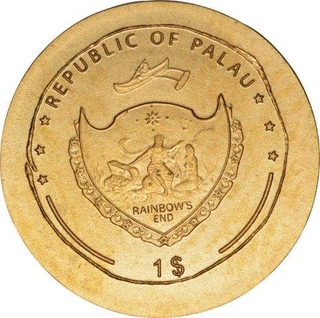 Gold One Dollar Coin of Republic of Palau.