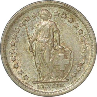 Silver Half Francs Coin of Swaziland.