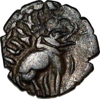 Potin Half Coin of Pulumavi of Newasa Region of Satavahana Dynasty.