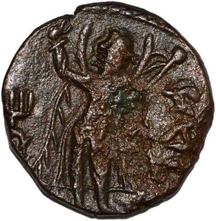 Copper Quarter Coin of Kanishka of Kushan Dynasty.