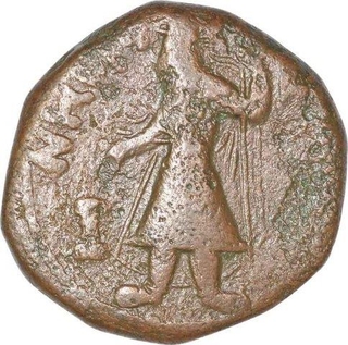 Copper Tetradrachm Coinof Kanishka  of Kushan Dynasty.