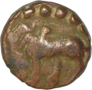 Copper Coin of Ganapathi Naga of Nagas of Padmavati.