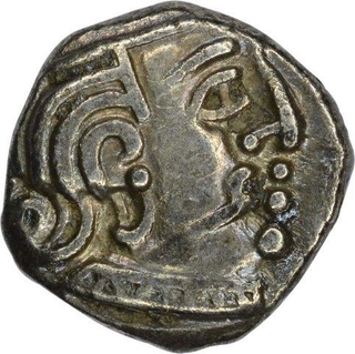 Silver Drachma Coin of Krishnaraj of Kalachuris of Mahishmati.