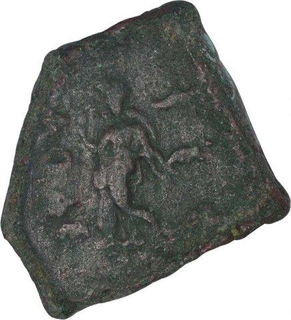 Copper Square Drachma Coin of Pantaleon I  of Indo Greeks.